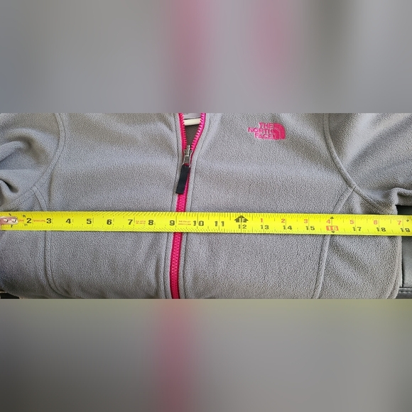 The North Face girls xl zipup‎ fleece gray and pink - Picture 7 of 10